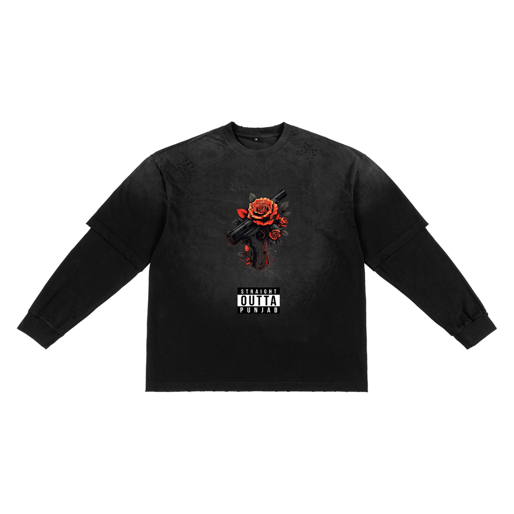 Sunfade T-Shirt,Faux Two Piece T-Shirt,Oversized T-Shirt,Cotton T-Shirt