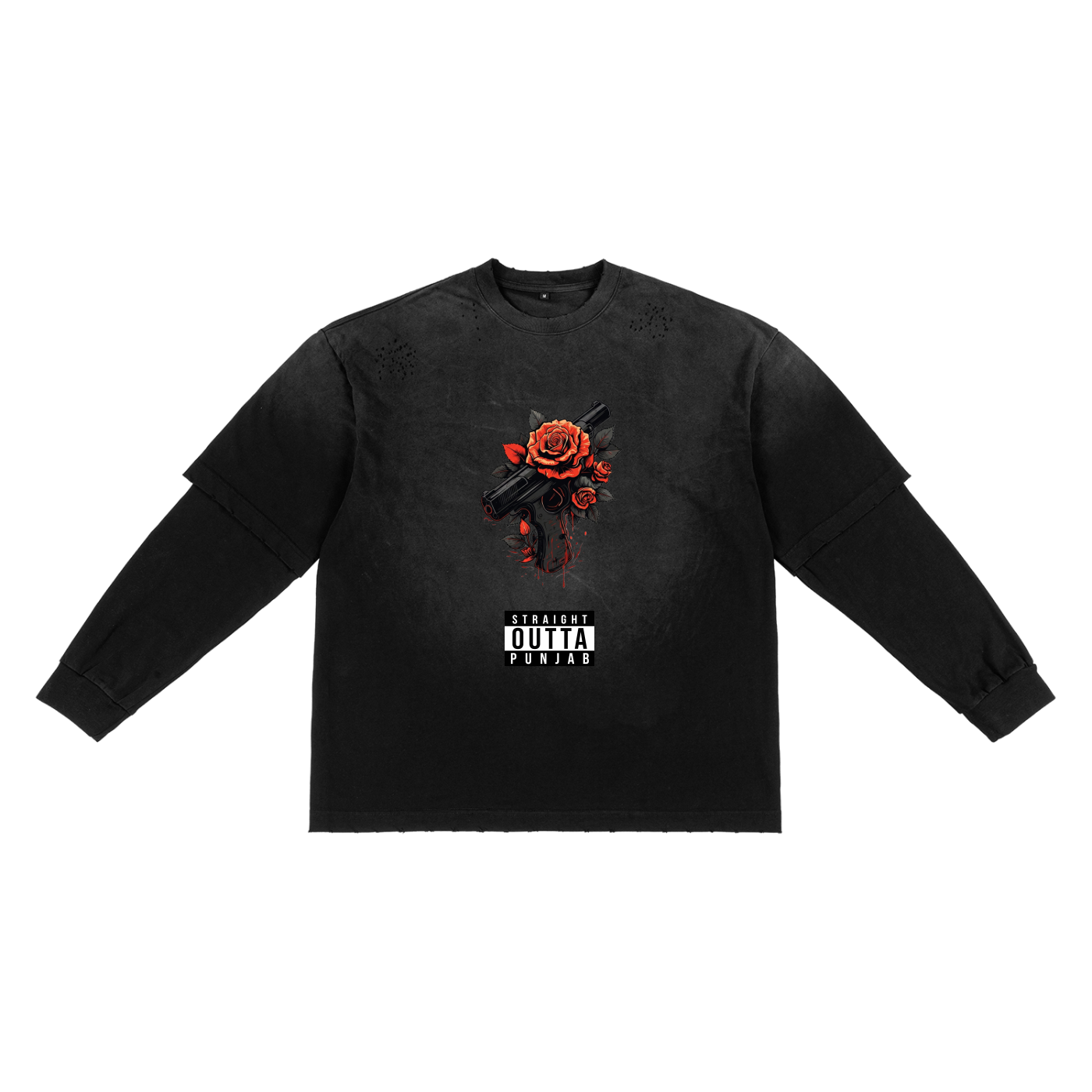 Sunfade T-Shirt,Faux Two Piece T-Shirt,Oversized T-Shirt,Cotton T-Shirt