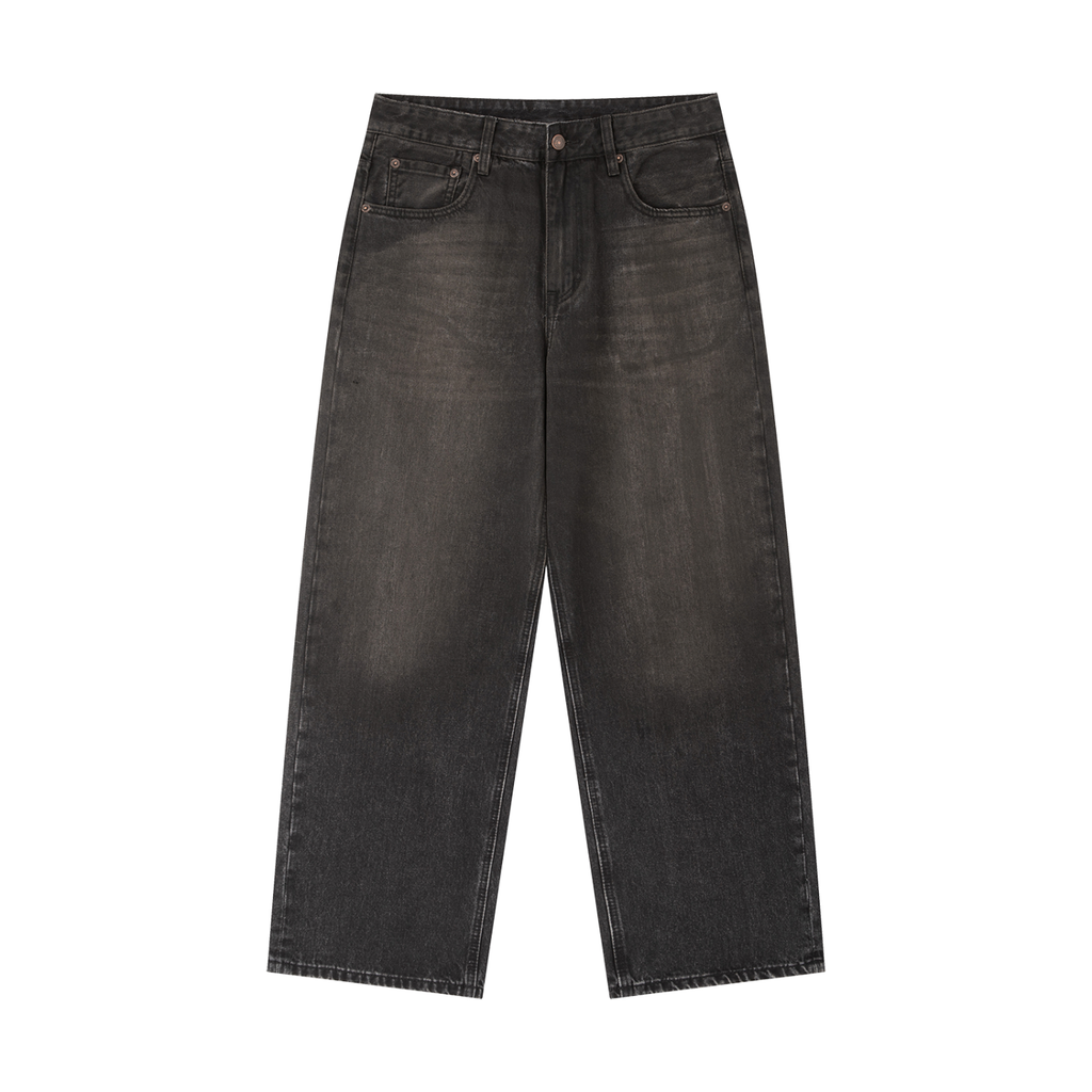 Vintage Wash Jeans,Heavyweight Denim,Loose Fit Jeans,Streetwear Jeans