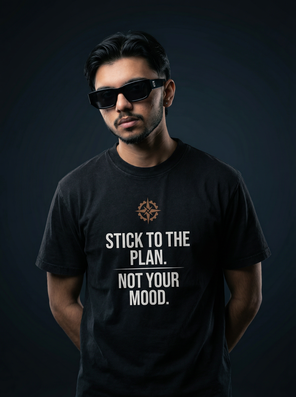 AKKOU Vintage Washed Tee – Black