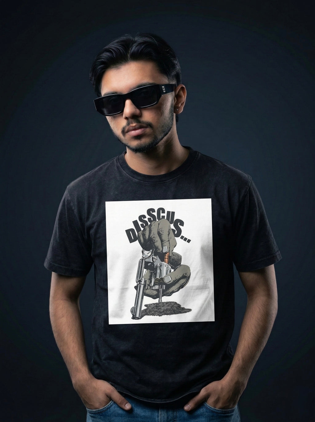 AKKOU Snow Washed Oversized T-Shirt