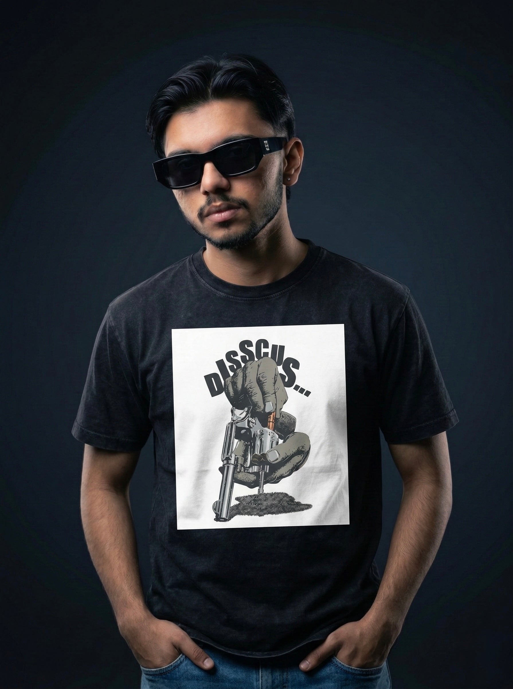 AKKOU Snow Washed Oversized T-Shirt