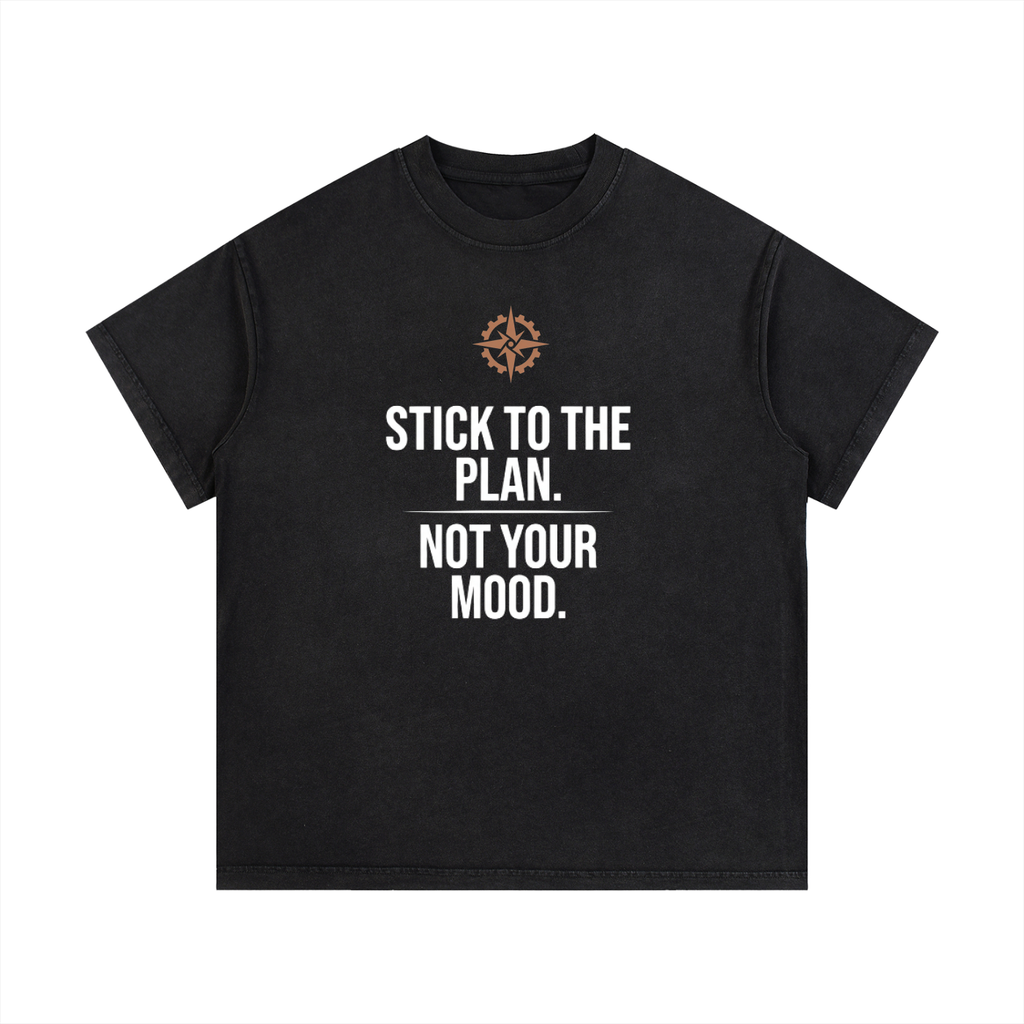 AKKOU Vintage Washed Tee – Black