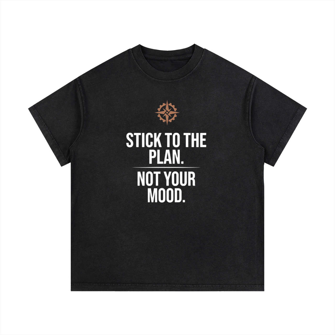 AKKOU Vintage Washed Tee – Black